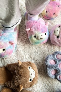 Alpaca Fur Slippers - Warm and Cute for Winter
