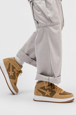 Bape Shoes Star Platform Sneakers | Trendy Y2K Clothing Bapesta Beige