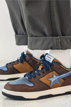 Bape Star Platform Sneakers - Brown Y2K Shoes