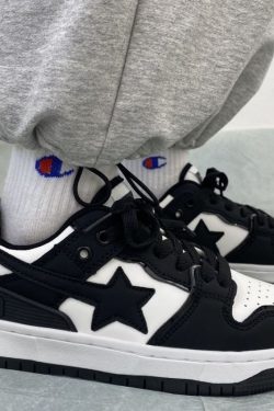 Bape Star Platform Sneakers - Trendy Black Shoes