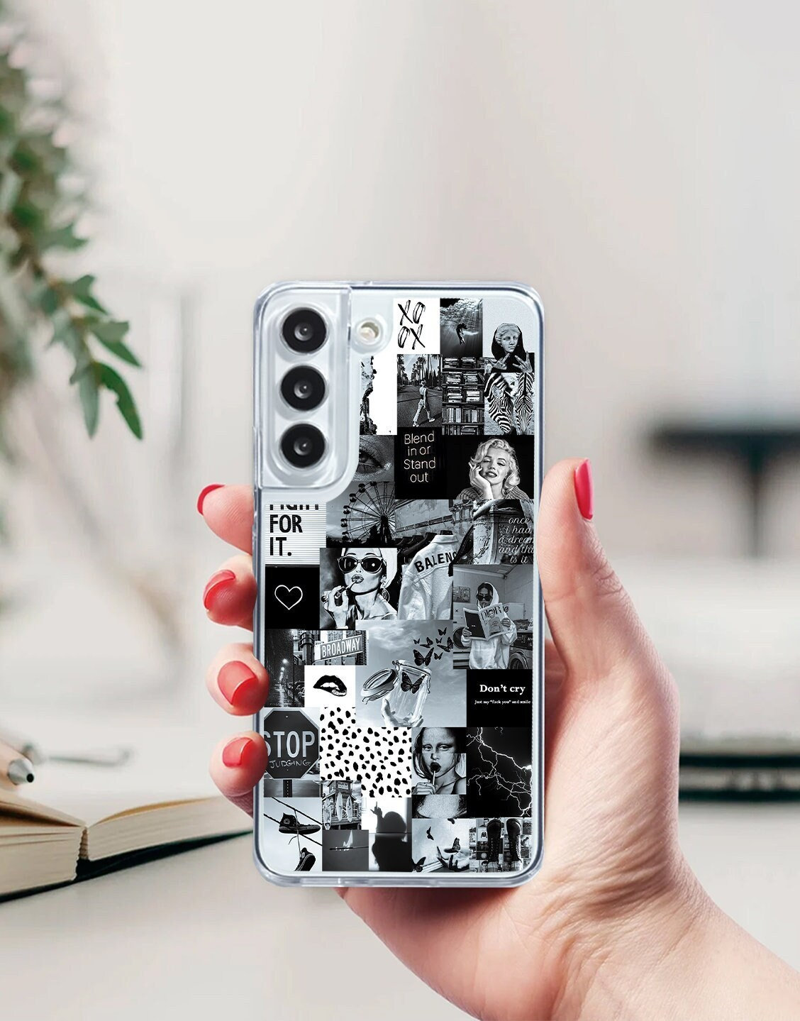 Black and White Collage Phone Case for Samsung Galaxy S20 FE Plus