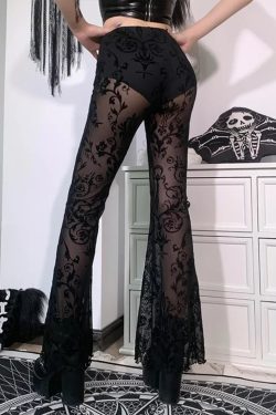 Black Bell Bottom Flared Pants - Harajuku Sexy Womens Trousers