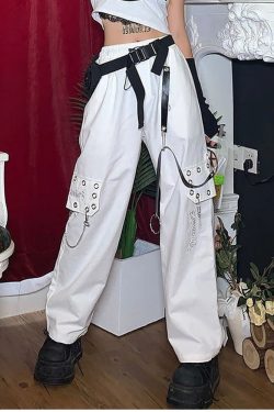 Black Cargo Pants for Women and Men - Harajuku Gothic Kawaii Style