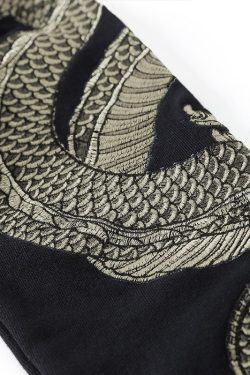 Black Dragon Embroidery Hoodie - Harajuku Style Hip Hop Sweatshirt