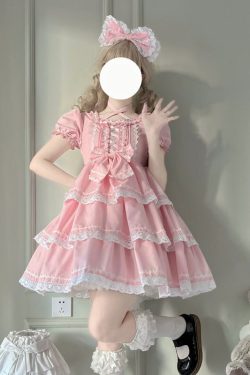 Black Fluffy Lolita Dress with Removable Sleeves