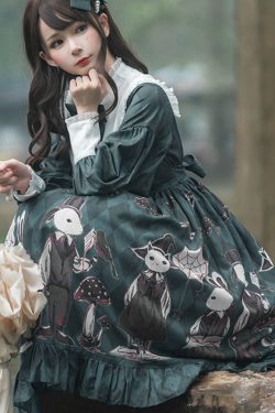 Black Gothic Lolita Dress - Women's Japanese Fashion Vintage JSK Dress