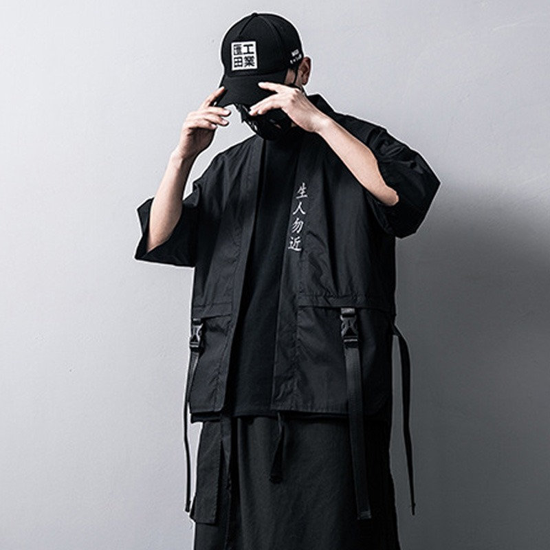 Black Kanji Samurai T-Shirt - Japanese Streetwear Fashion
