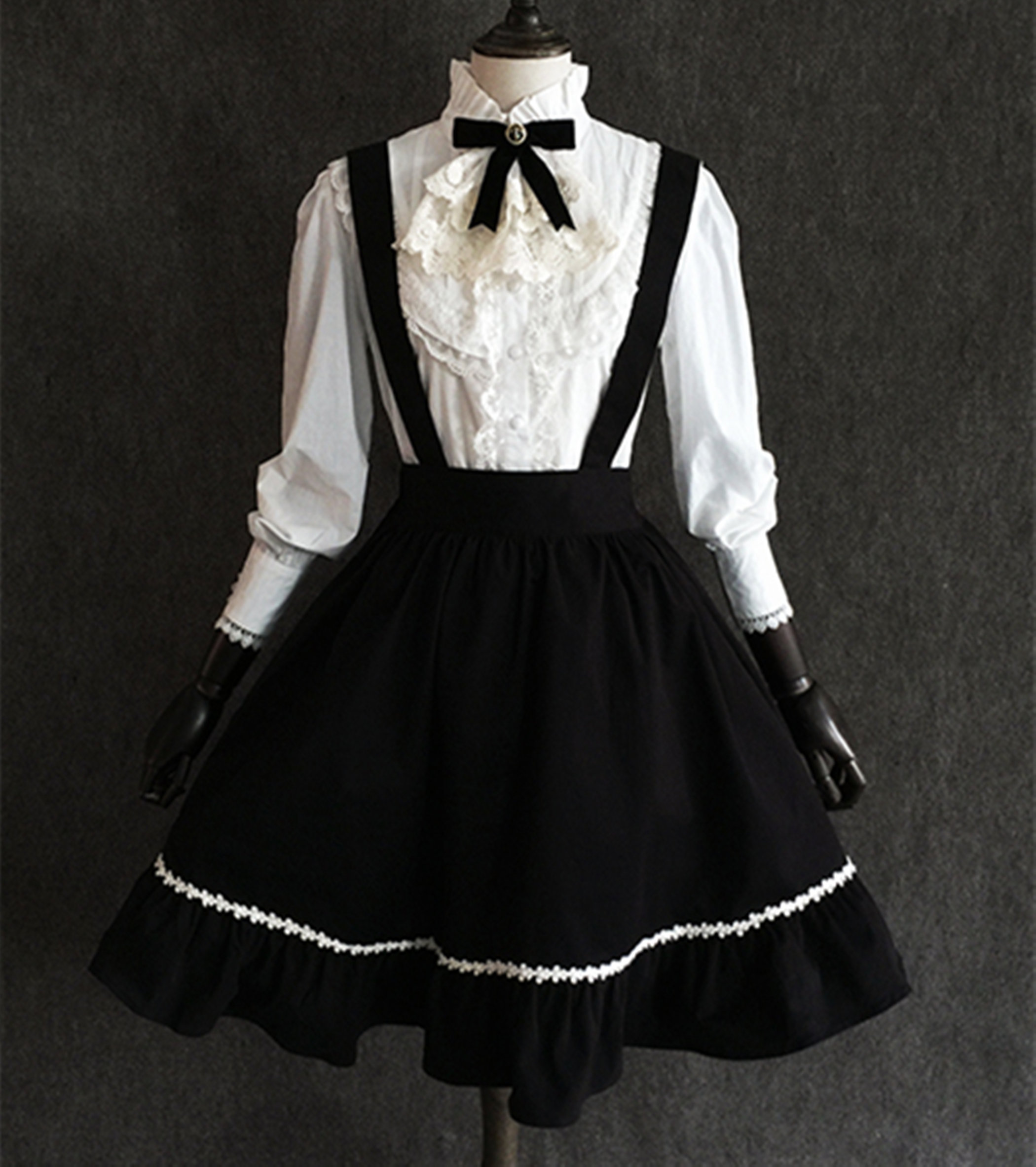 Black Lolita Skirt - Y2K Gothic Party Costume Dress