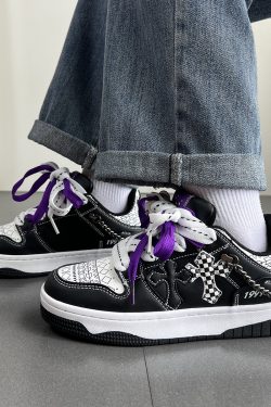 Black Platform Sneakers - Y2K Clothing Fashion