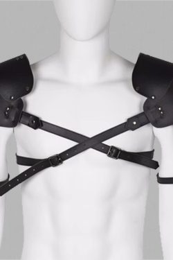 Black PU Leather Breastplate and Pauldrons