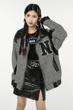 Black Splicing Color Contrast Cardigan Jacket