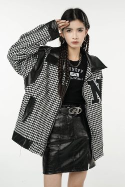 Black Splicing Color Contrast Cardigan Jacket
