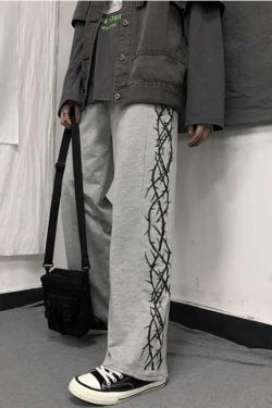 Black Wide Leg Pants Y2K Streetwear Unisex Casual Style