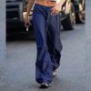 Blue Drawstring Joggers - Women's Streetwear Sweatpants