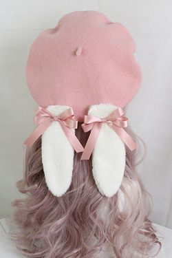 Bunny Ear Wool Hat - Cute Needle Felted Design