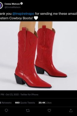 Burgundy Red Leather Embroidered Cowboy Boots