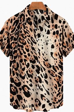 Colorful 3D Leopard Print Hawaiian Shirt for Men - Size S-5XL