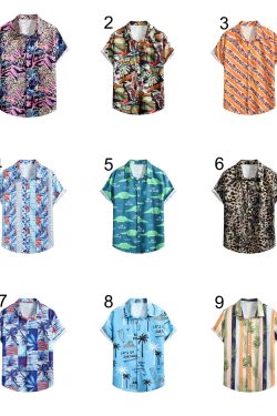 Colorful Leopard Printed Tropical Beach Shirt for Men