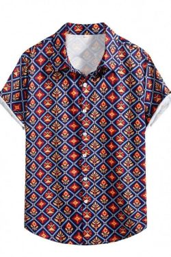 Colorful Leopard Printed Tropical Beach Shirt for Men