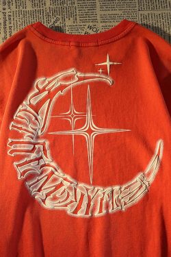 Crescent Moon OverSize Vintage T-Shirt - Retro Aesthetic