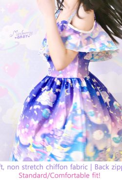 Cut Out Shoulders Chiffon Dress - Y2K Fairy Kei Fashion