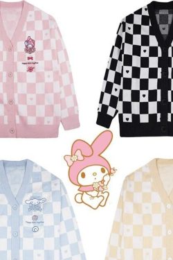 Cute Anime Cardigan - Kawaii Japanese Knitted Embroidered Sweater
