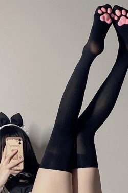 Cute Cat Paw Stockings - Kawaii High Socks for School Girls