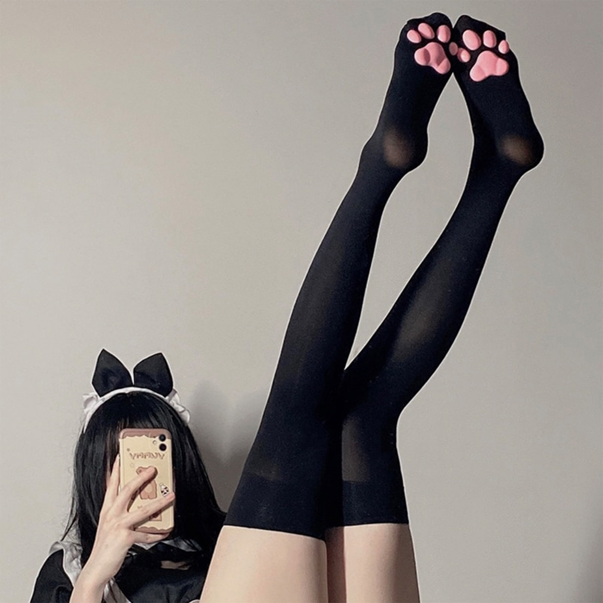 Cute Cat Paw Stockings - Kawaii High Socks for School Girls