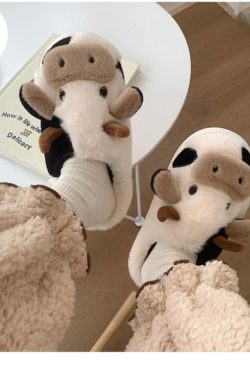Cute Cow Slippers - Fluffy and Cozy Animal Slippers for Home