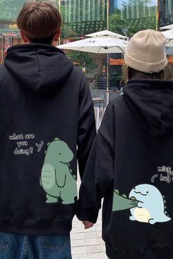 Cute Dinosaur Sweatshirt | Green Hoodie | Trendy Y2K Clothing