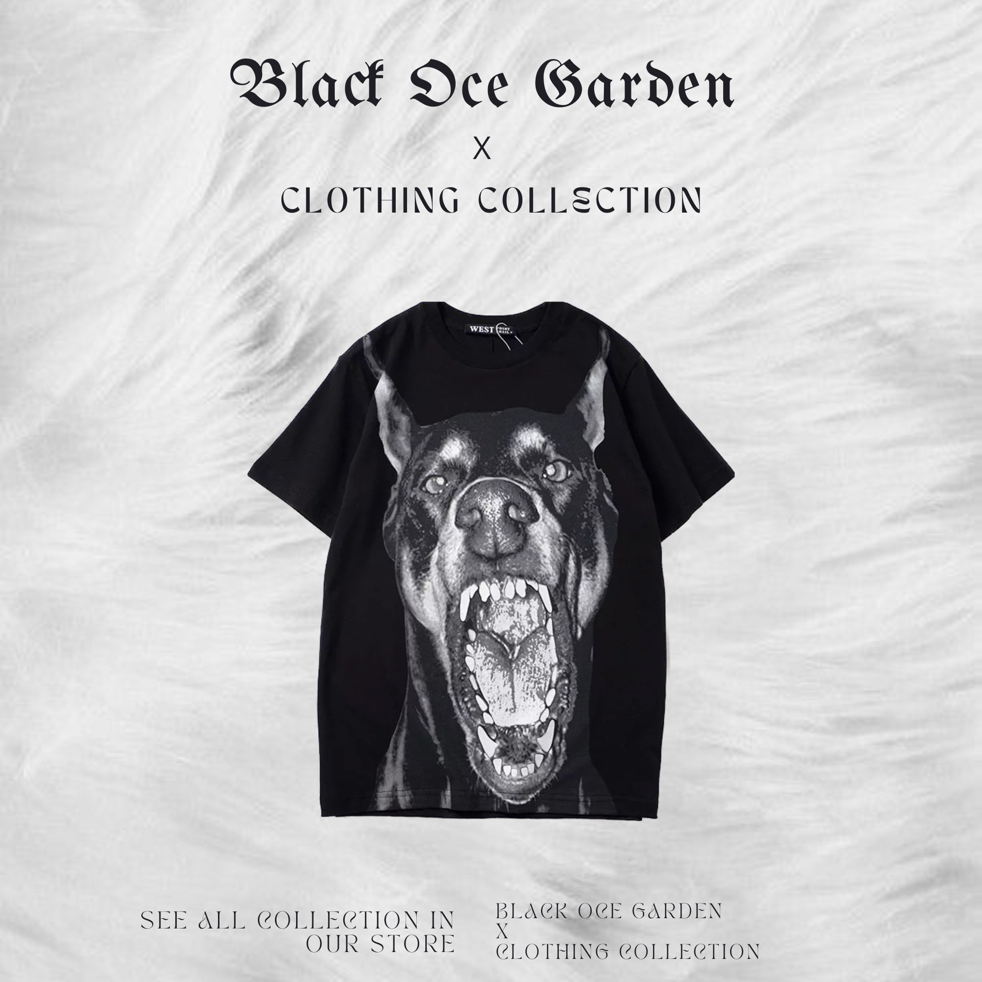 Doberman Dog T-Shirt - Angry Dog Rave Goth Gothic Style