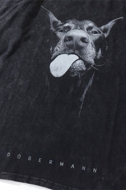 Doberman Print Vintage Y2K Grunge Goth Animal Tee