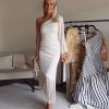 Elegant Party Tassel Dress - Y2K Clothing - Solid White Dresses