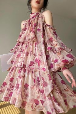 Floral Ruffle Midi Dress | Y2K Clothing - Trendy Fashion