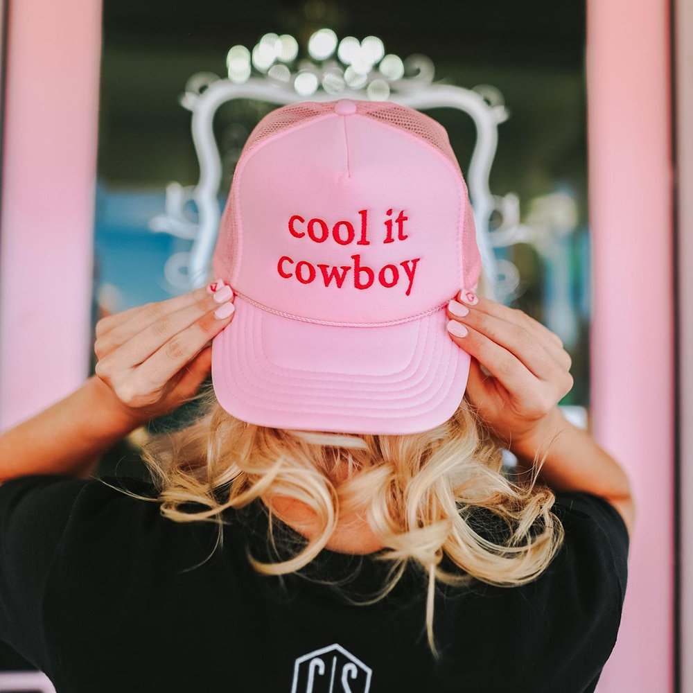 Funny Pink Trucker Hat for Women - Y2K Streetwear Snapback Cap