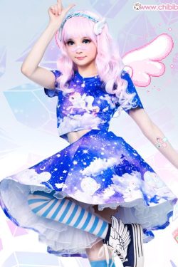 Galaxy Unicorn Crop Top and Long Skirt - Cute Kawaii Fashion