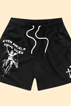 Gothic Angel Gym Shorts - Soft & Breathable, Unisex Joggers