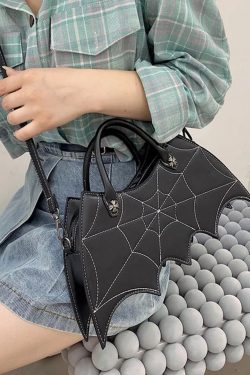 Gothic Bat Handbag - Grunge Style Pu Leather Crossbody