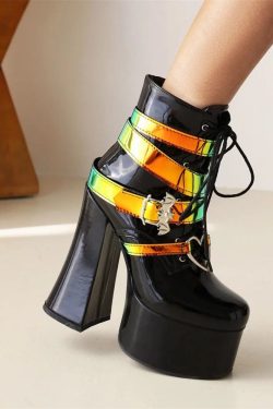 Gothic Chunky Platform Ankle Boots - Lolita Cosplay Shoes