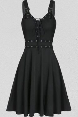Gothic Corset Skater Dress - Women's Everyday Goth Fashion