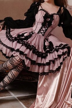 Gothic Dresses with Sleeves | Gothic Lolita Party Dresses | Sweet Y2K Clothing