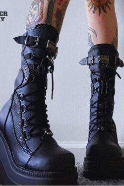Gothic Knee-High Boots - Punk Style Statement