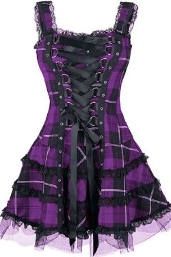 Gothic Lace Frill Dress - Plus Size Sleeveless Cosplay Costume