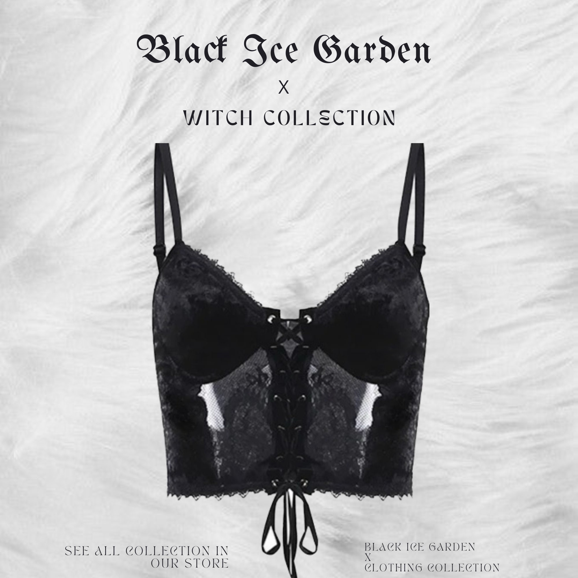 Gothic Lace Witch Crop Top - Y2K Vintage Retro Clothing