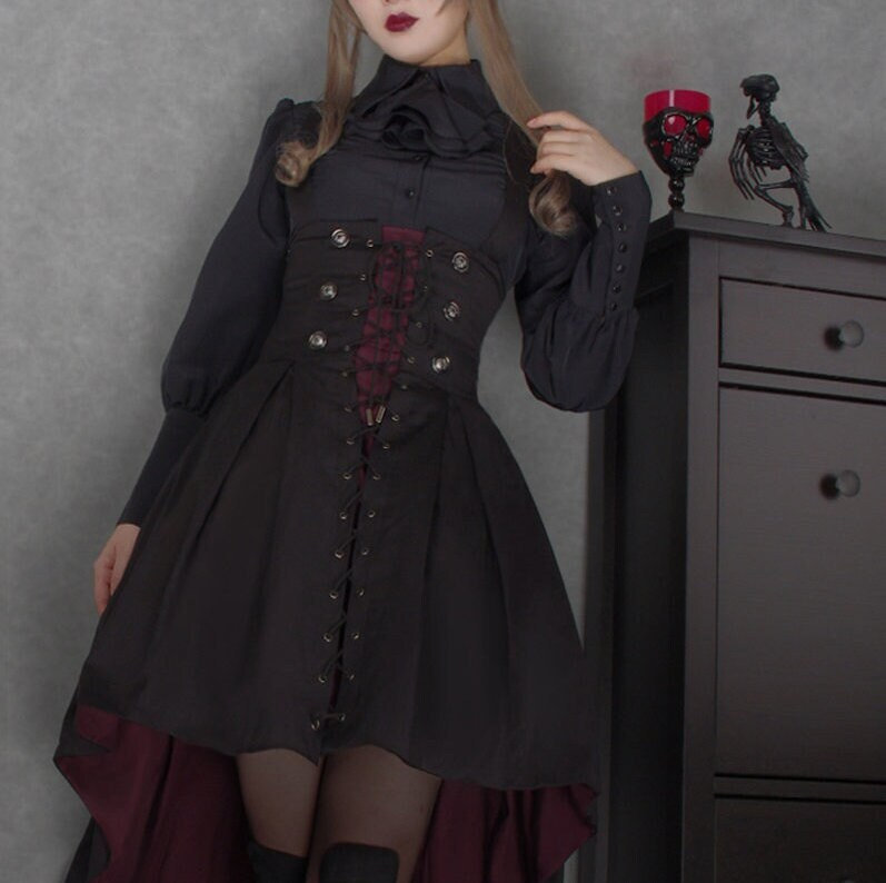 Gothic Lolita Cape Dress - Y2K Clothing Fashion