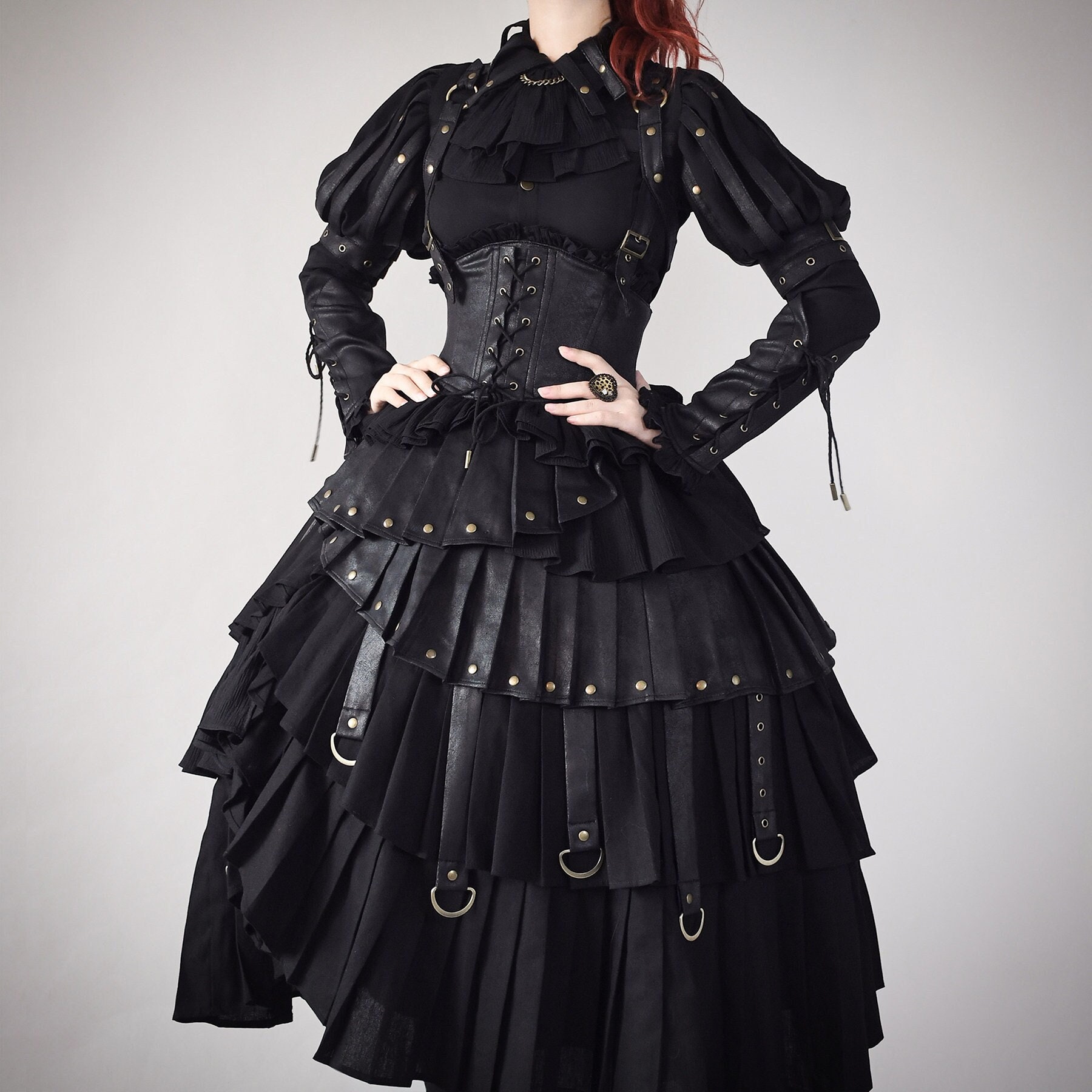 Gothic Lolita Dress - Black Retro Halloween Fashion