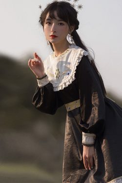 Gothic Lolita Prom Dress with Belt - Y2K Fashion