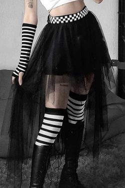 Gothic Mesh Skirt - Women's Fairy Grunge Harajuku Lolita Style