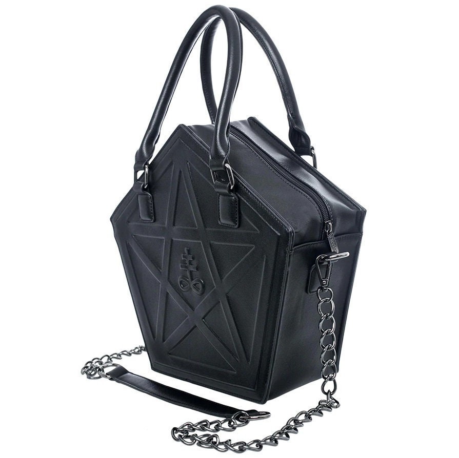Gothic Pentagram Shoulder Chain Handmade Bag - Soft Vegan Leather