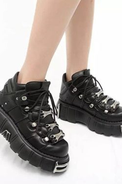 Gothic Platform Boots - Cyber Y2K Punk Aesthetic